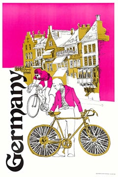 Viaggio in Germania  by Bicycle - serigrafia - poster bicicletta