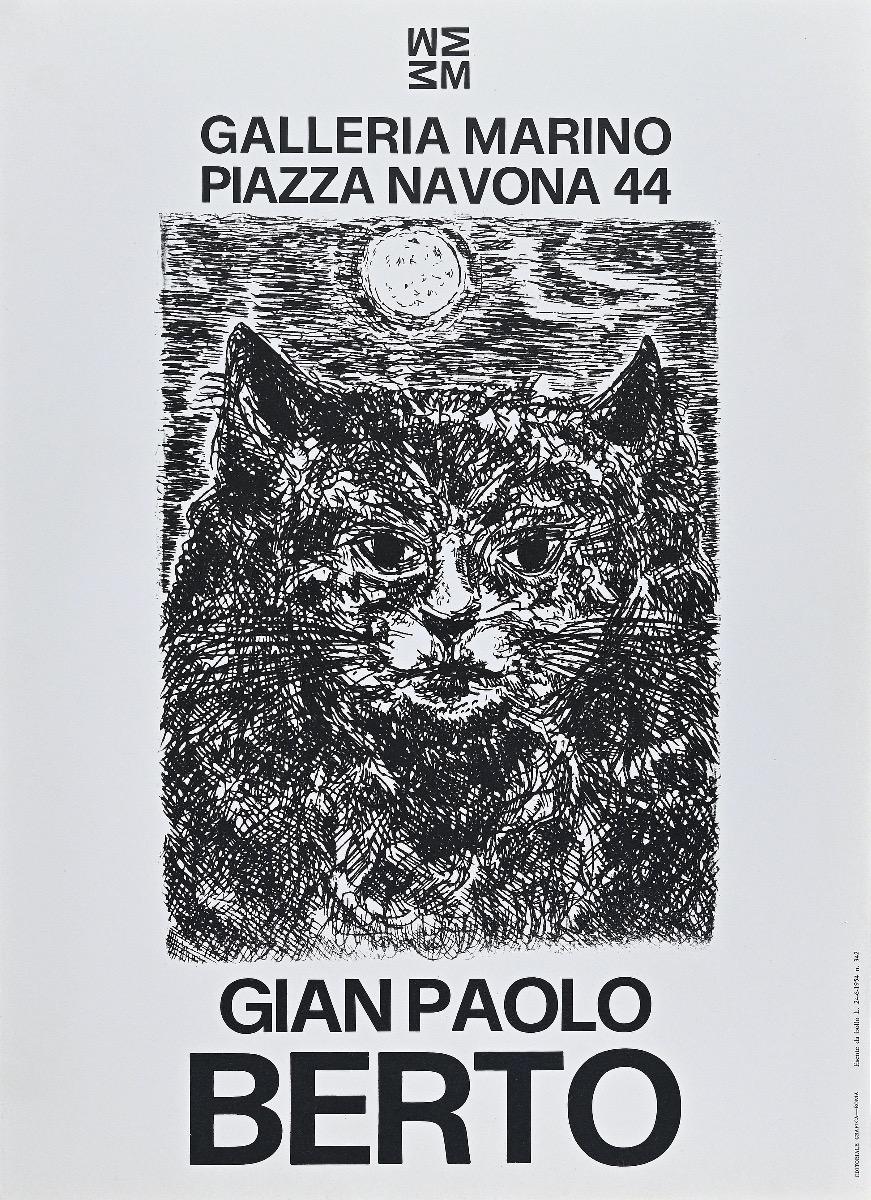 Gianpaolo Berto's Vintage-Ausstellungsplakat für die Ausstellung - Offsetdruck - 1973