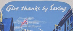 Give Thanks By Saving original vintage National Savings poster