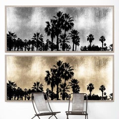 Golden Sunset, series 2, gold leaf, giclee print, acrylic box, framed