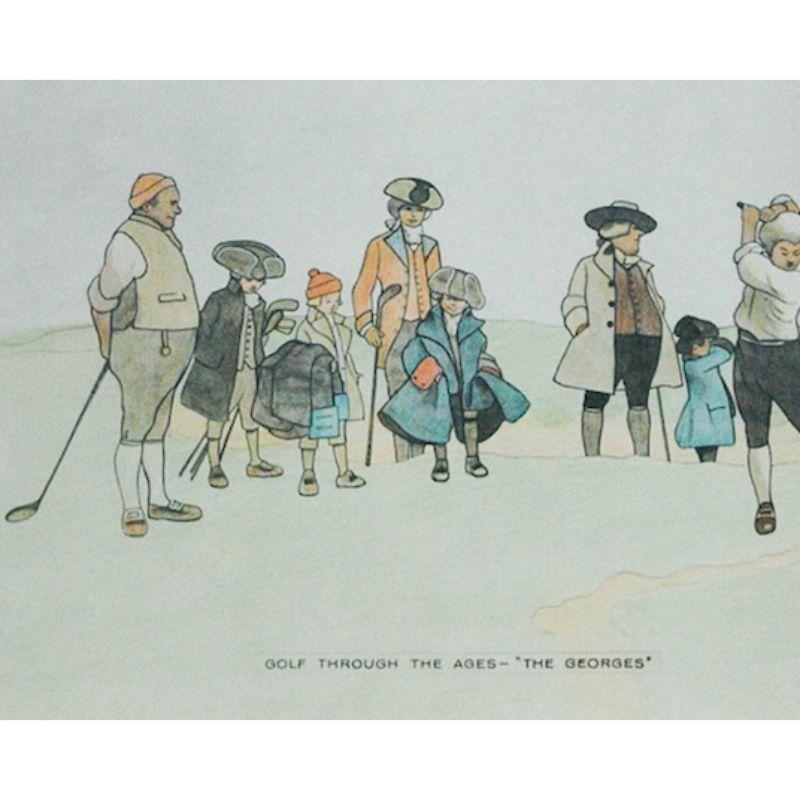 One of four classic golfing hand-colour c1950s lithos marketed by Abercrombie & Fitch entitled, Golf Through The Ages- The Georges

Print Sz: 9 1/4