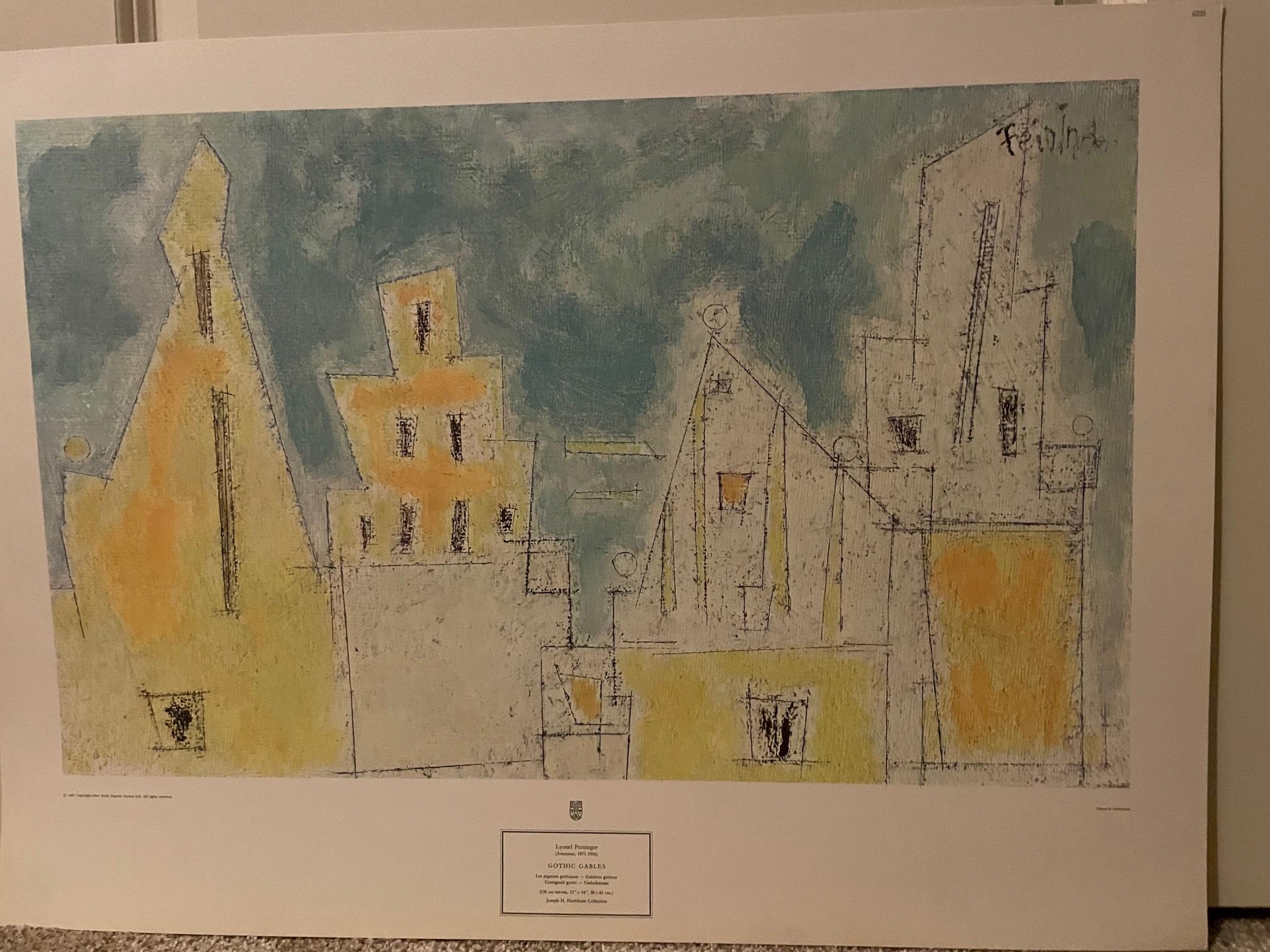 Unknown Abstract Print - "Gothic Gable" by American artist Lyonel Feininger