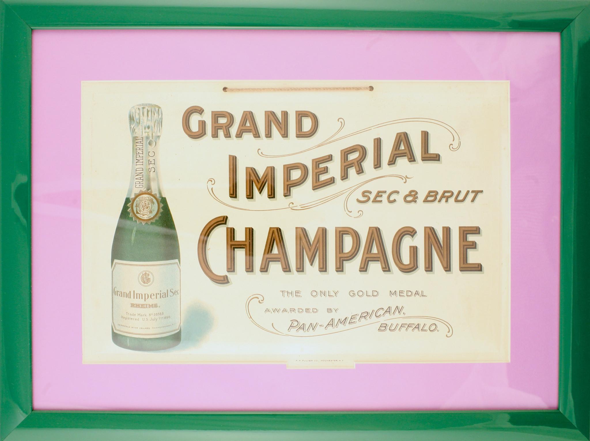 "Grand Imperial Champagne" 1910 Advert Signage - Print by Unknown