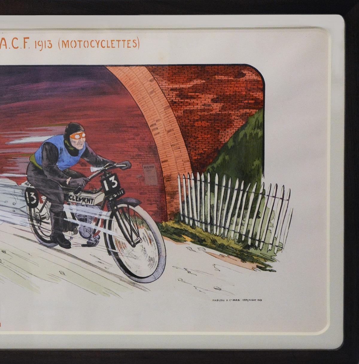 Grand Prix de lA.C.F. 1913 (Motocyclettes). (Art déco), Print, von Unknown