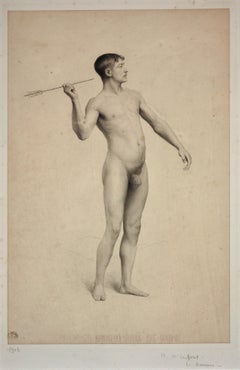Grand Prix De Rome Submission Circa 1906 Académie D’Homme Nude With Arrow