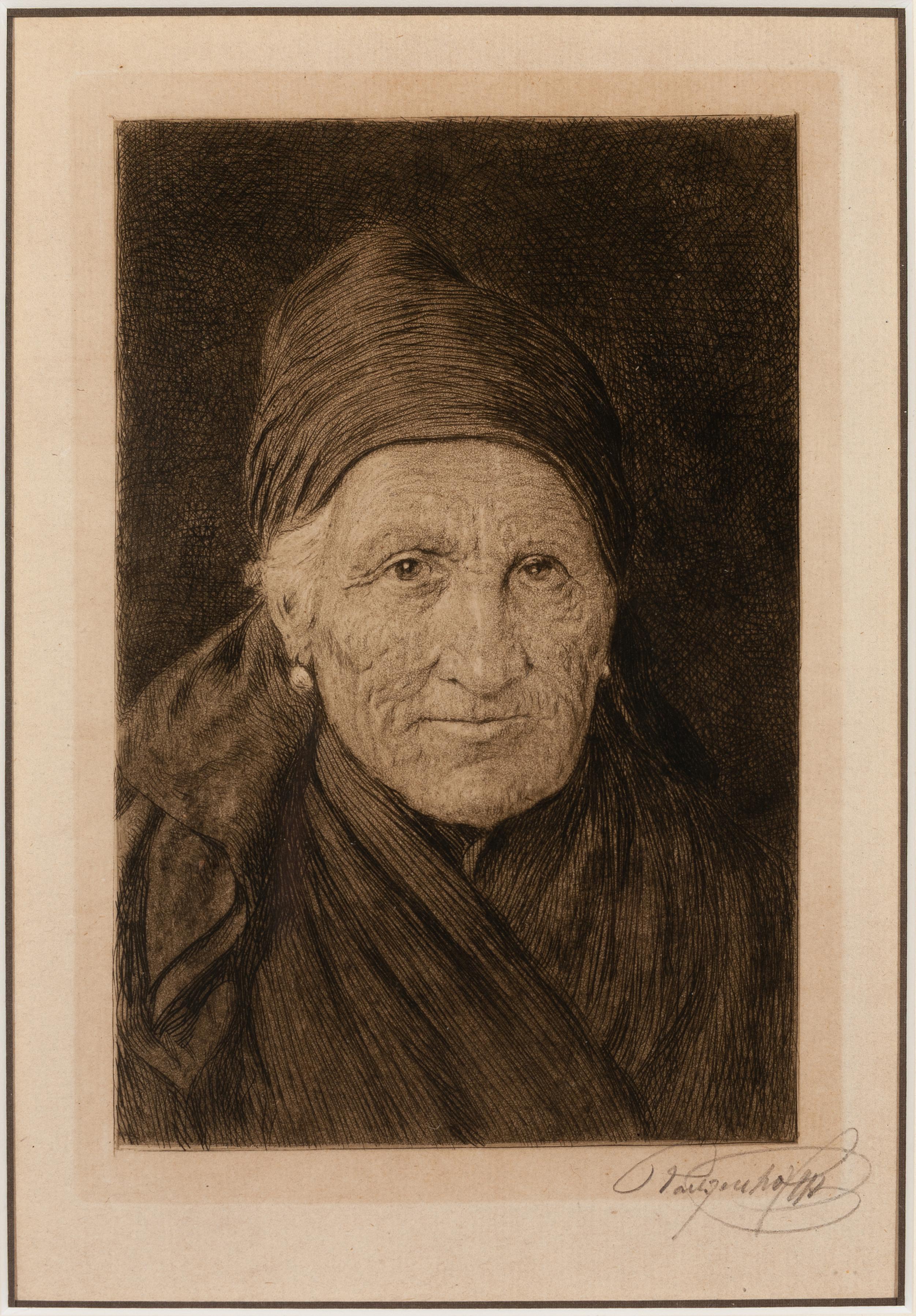 Unknown Portrait Print – Großmutter 