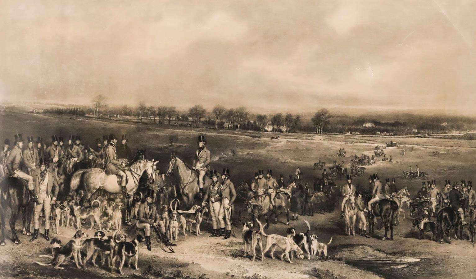 Grant after Thomas Lupton - Engraving, Meeting of His Majesty's Stag Hounds - Print by Unknown