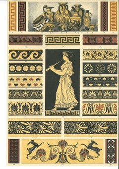 Griechische Deko-Motive – Chromolithographie – frühes 20. Jahrhundert