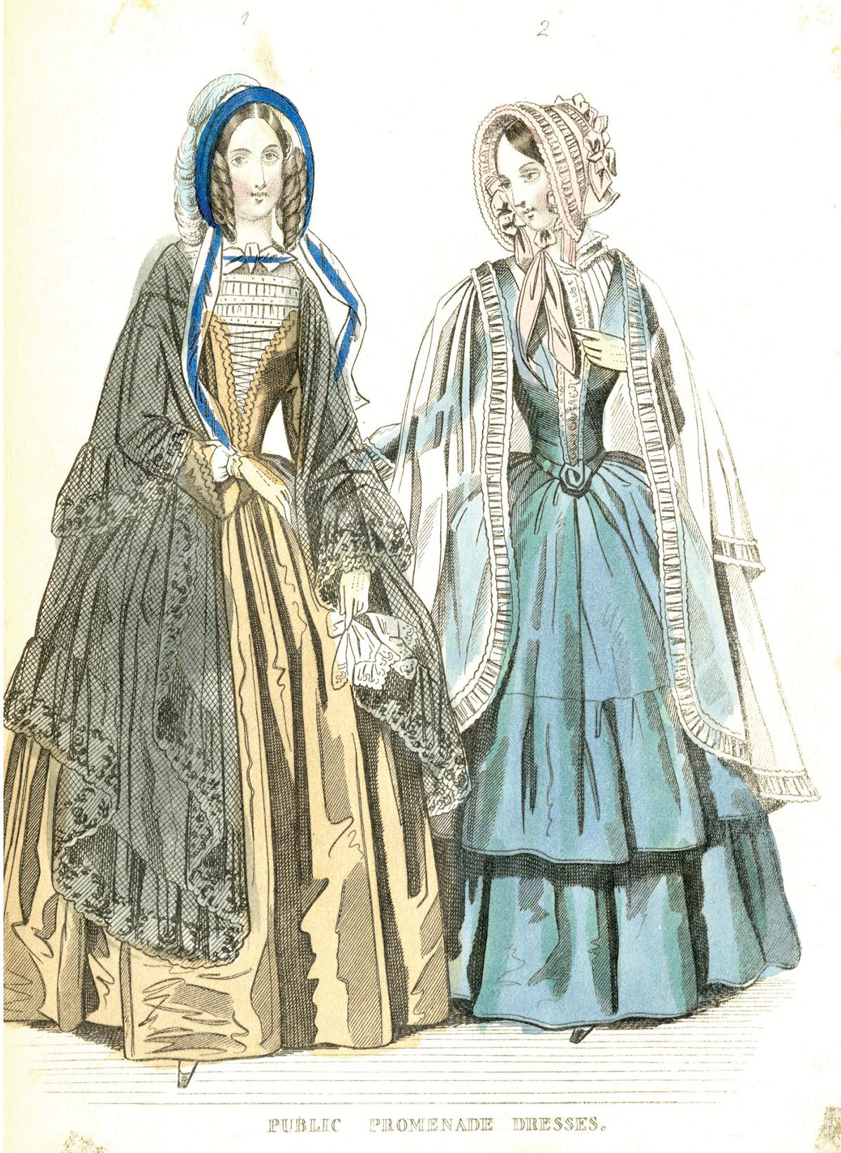 Group of 19th & 20th century hand colored fashion plates. For Sale 1