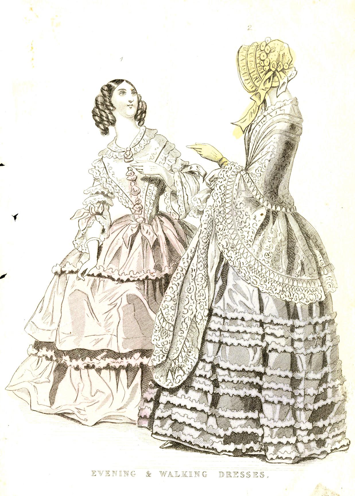 Group of 19th & 20th century hand colored fashion plates. For Sale 2