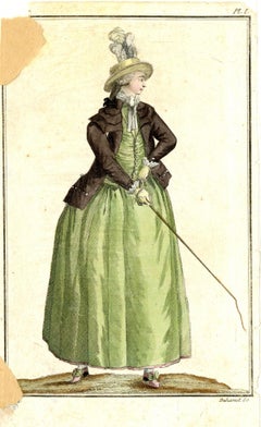 Group of 19th & 20th century hand colored fashion plates.