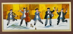 Group of Jazz Klezmer Jewish Musicians Print, Framed and Signed