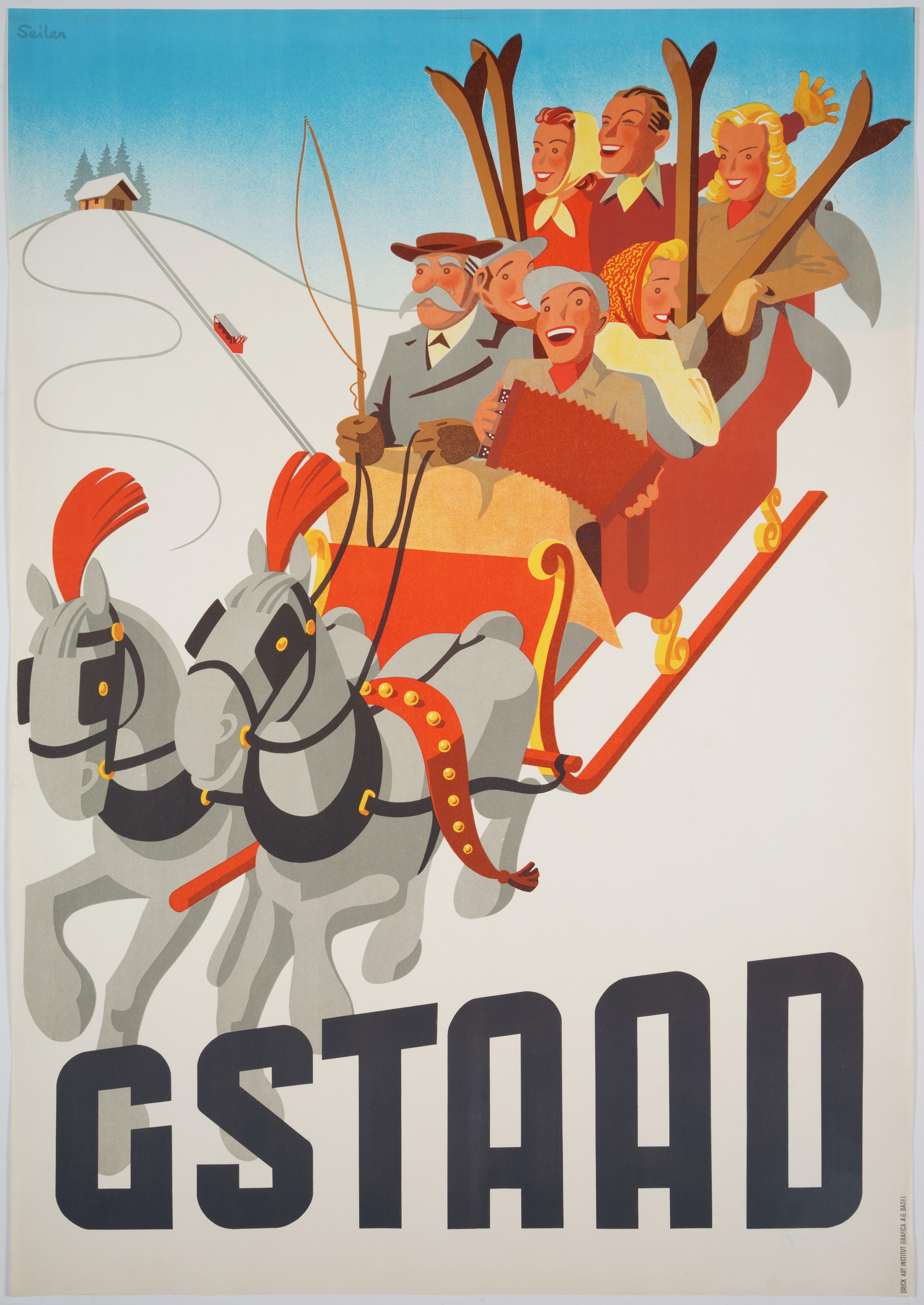 Gstaad – Original Vintage Swiss Winter Travel Poster