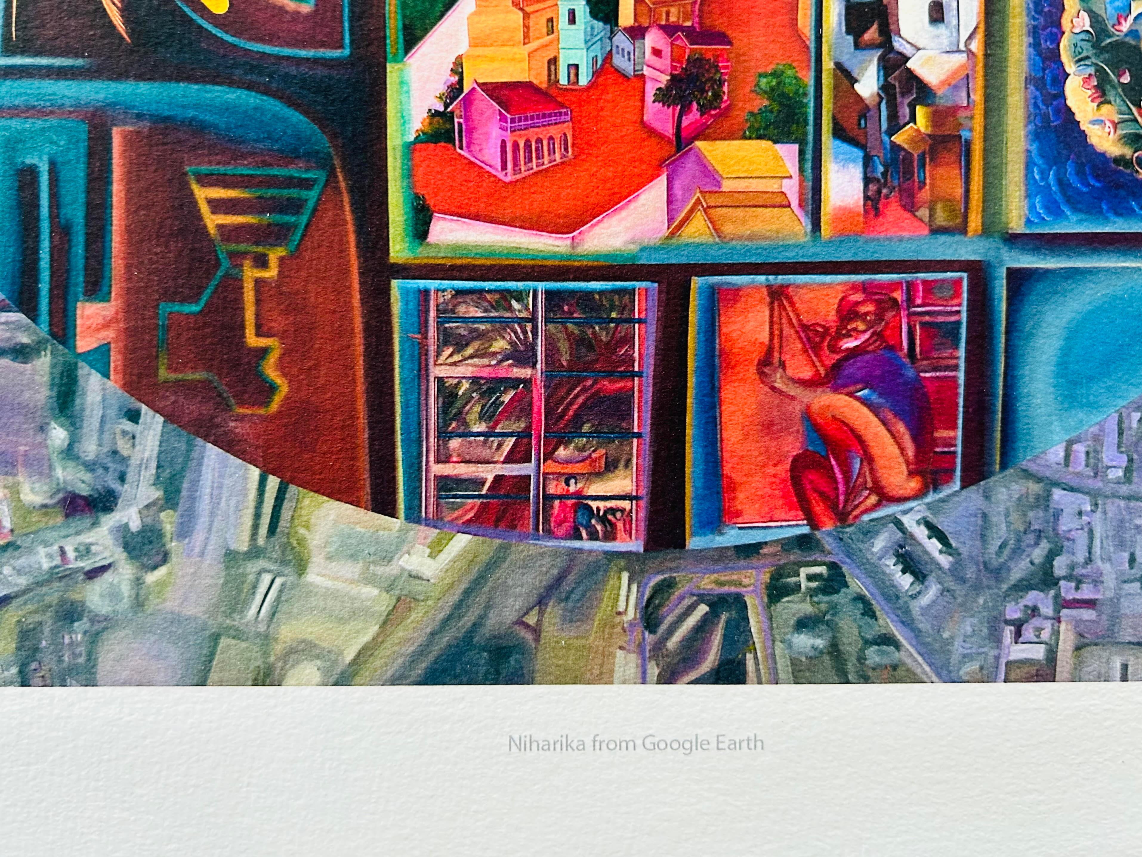 Gulammohammed Sheikh India Modern Two Colour Limited Edition Prints Baroda 8