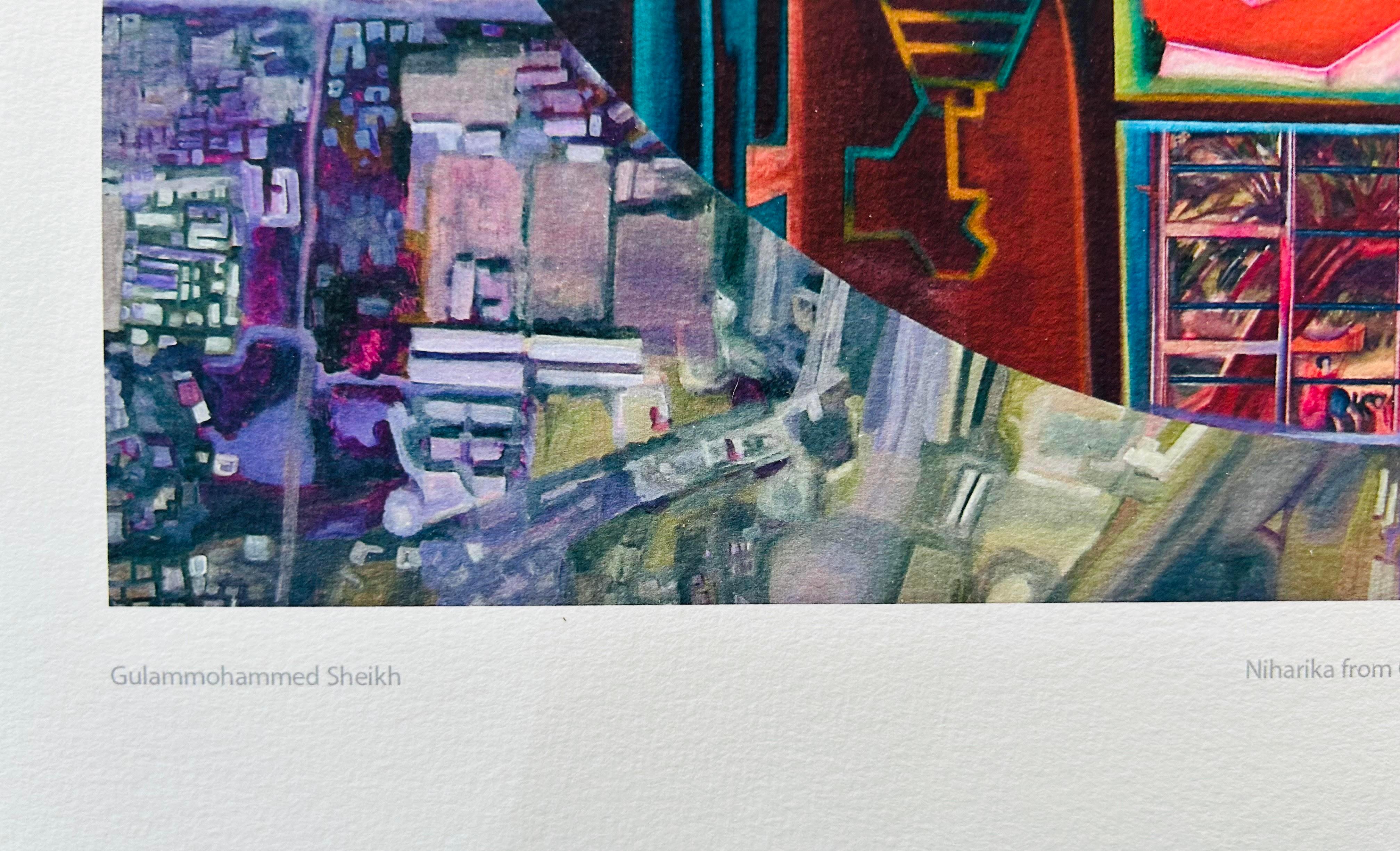 Gulammohammed Sheikh India Modern Two Colour Limited Edition Prints Baroda 9