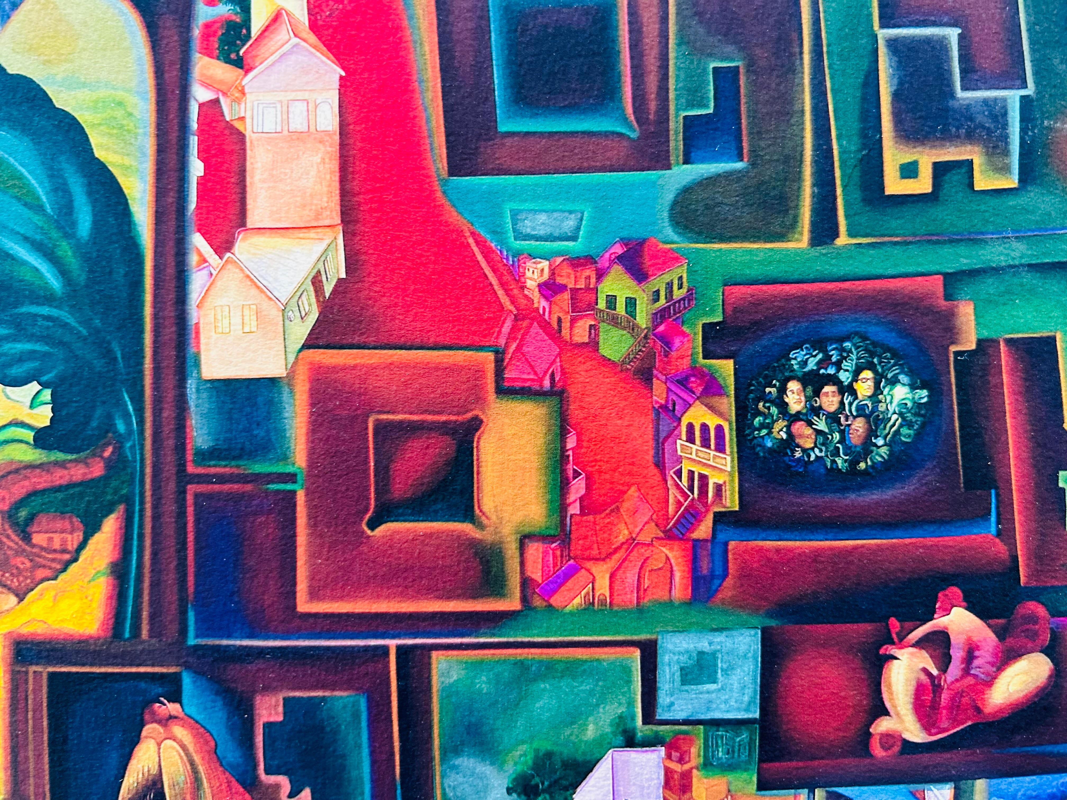 Gulammohammed Sheikh India Modern Two Colour Limited Edition Prints Baroda 14