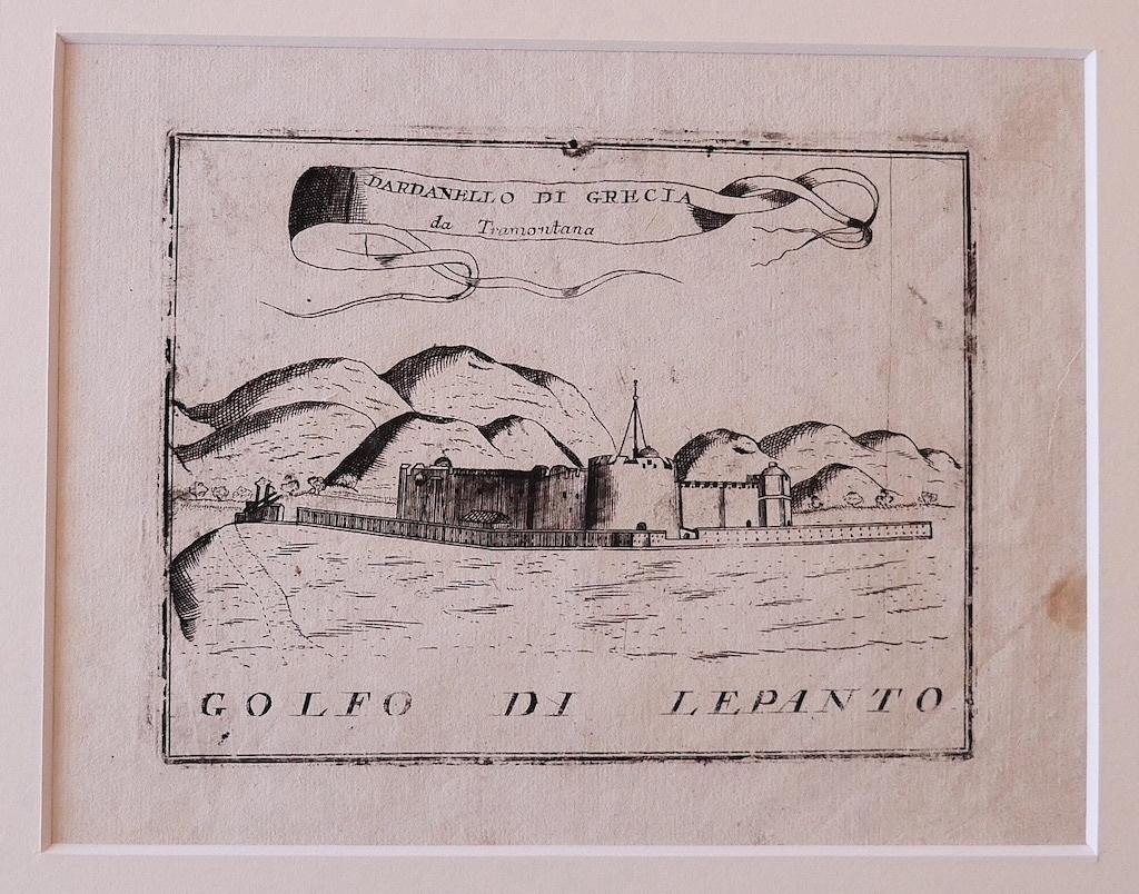 Landscape Print Unknown - Huile du golfe de Lepanto - gravure - XVIIIe siècle