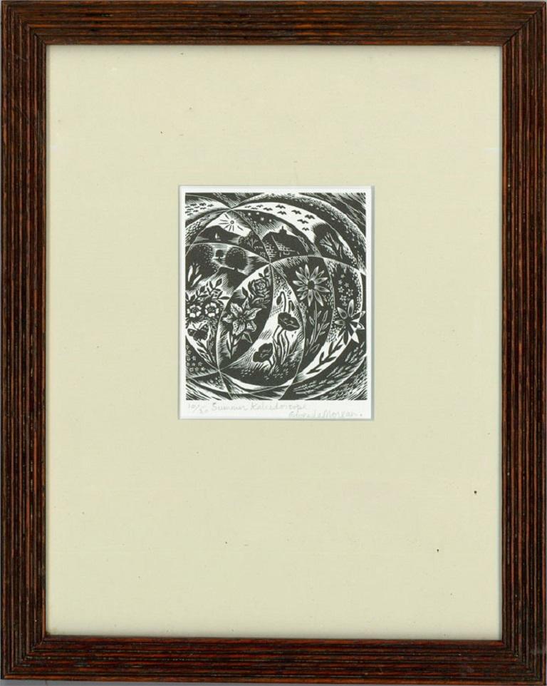 Unknown Landscape Print - Gwenda Morgan (1908-1991) - Framed Wood Engraving, Summer Kaleidoscope