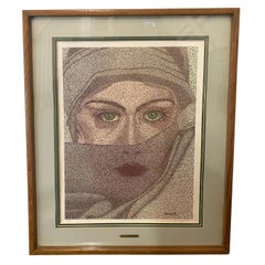 "Gitana" Litografía Retrato de mediados de siglo de Robert The