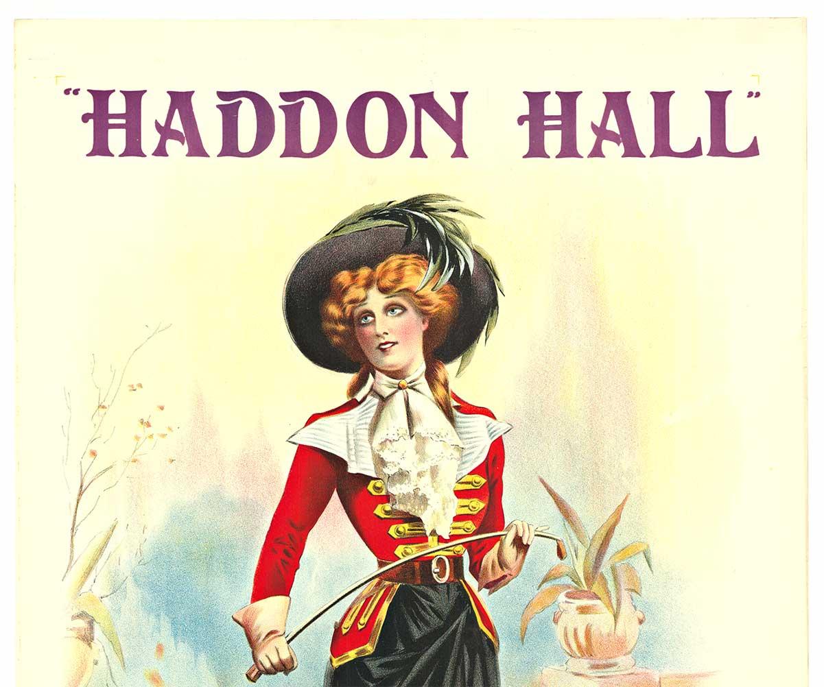 Haddon Hall - manifesto teatrale, litografia completa - Print di Unknown