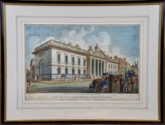 Hand Colored Engraving: "View of East India House, Leadenhall Street", London