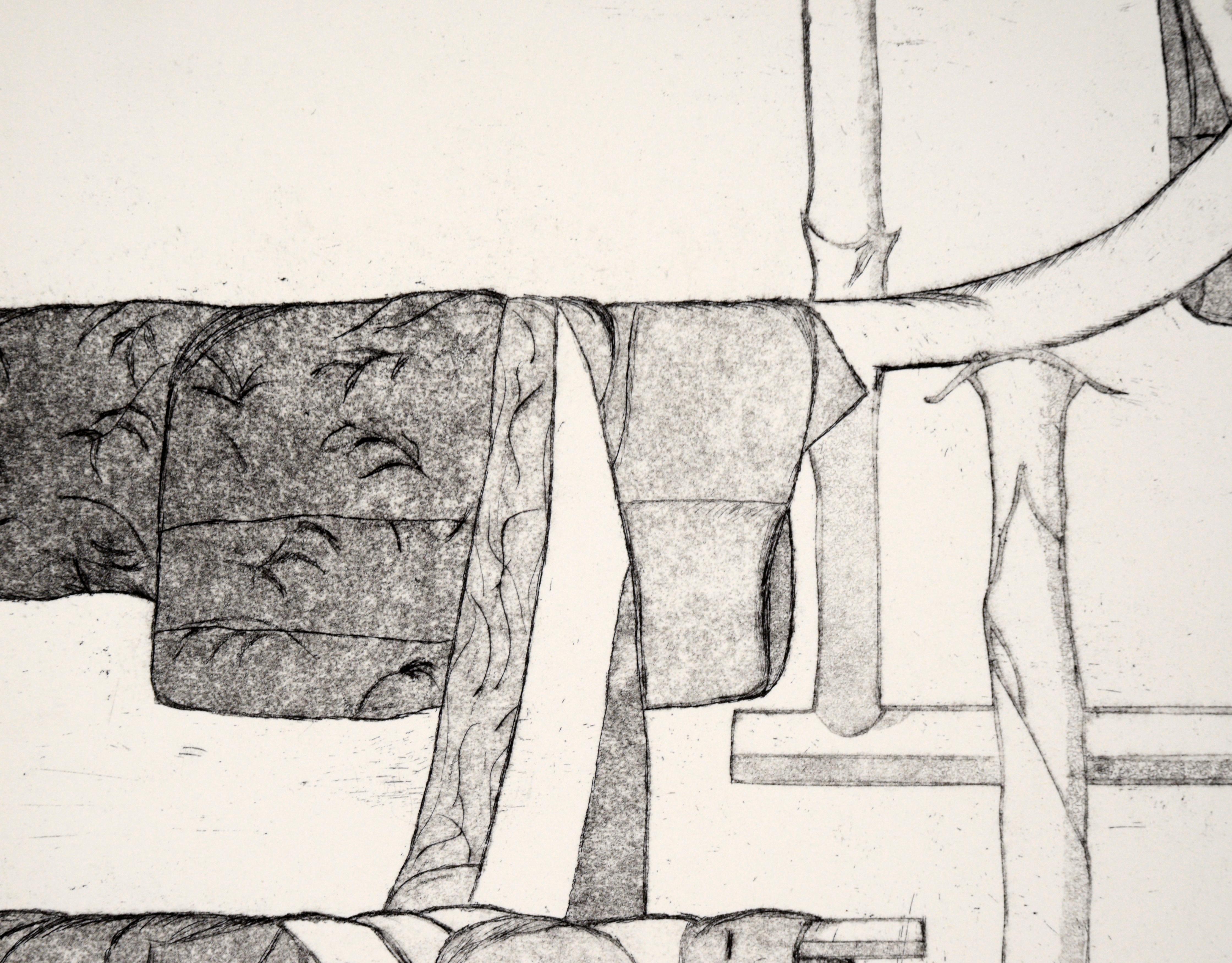 Hängestuch zum Trocknen – Radierung auf Papier (#8/15) (Zeitgenössisch), Print, von Unknown
