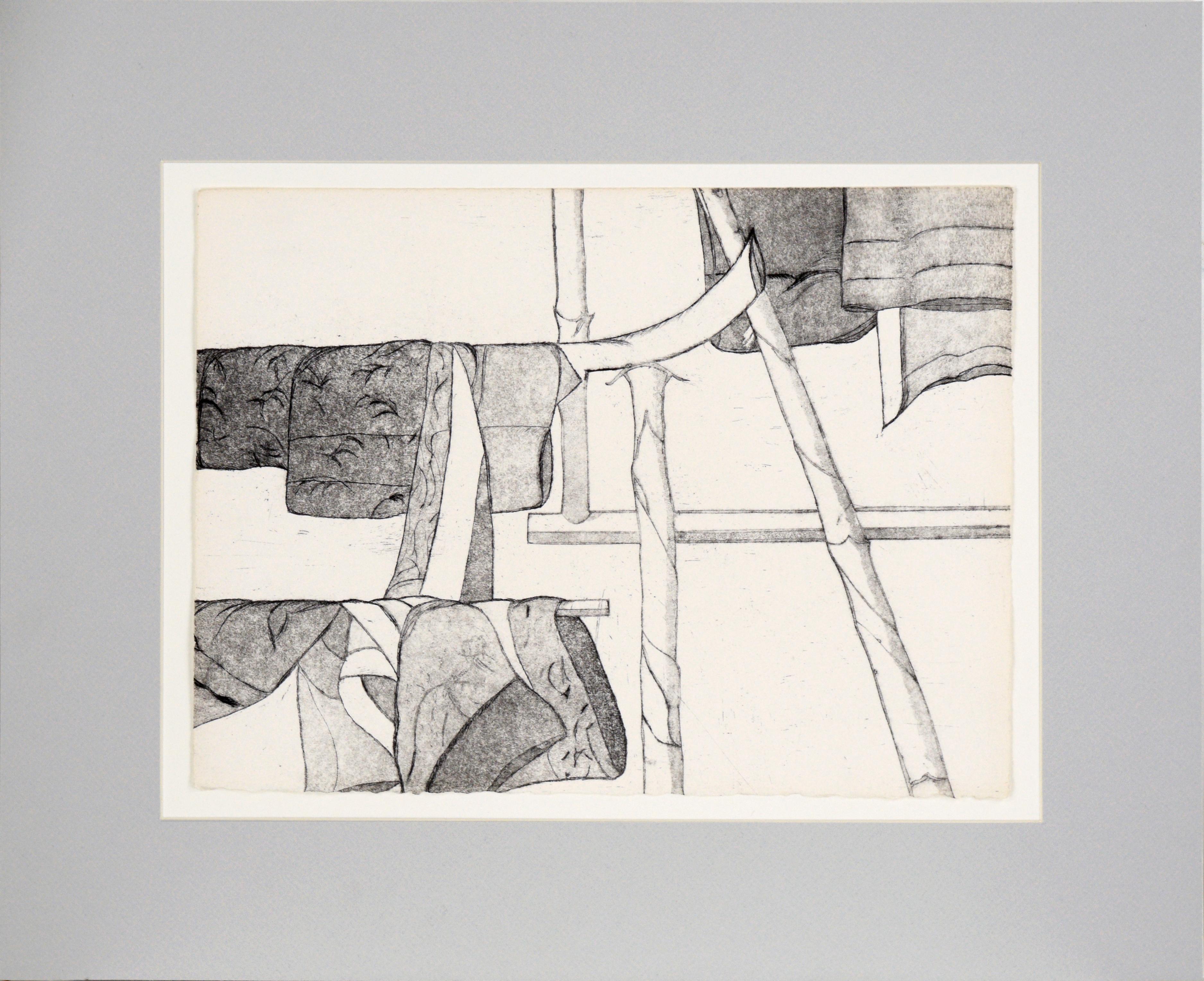 Hanging Cloth to Dry - Etching on Paper (#8/15)