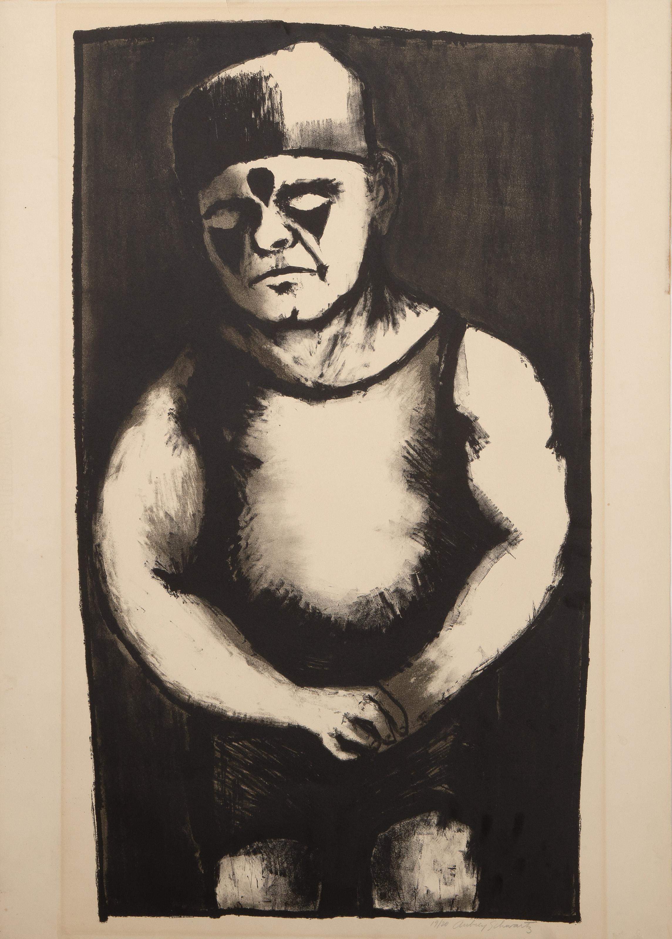 Arlecchino, litografia surrealista di Aubrey Schwartz in vendita 2