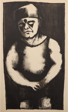 Arlecchino, litografia surrealista di Aubrey Schwartz