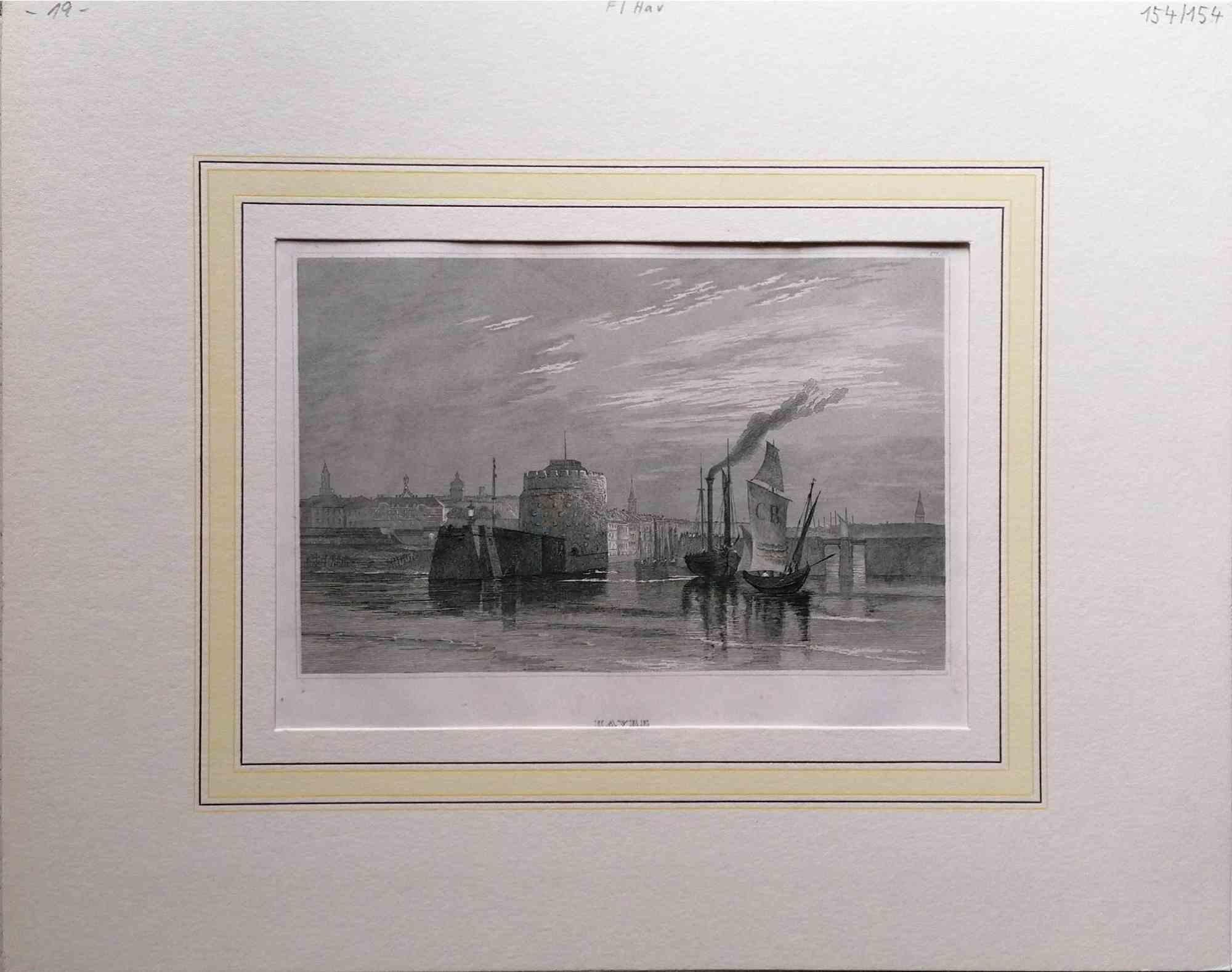 Havre - Originallithographie - Mitte des 19. Jahrhunderts