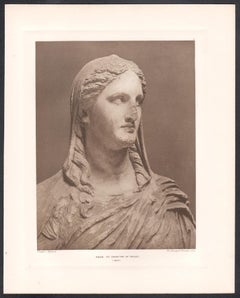 Kopf des Friedhofs von Cnidos, British Museum, römische klassische Skulptur, Fotogravur