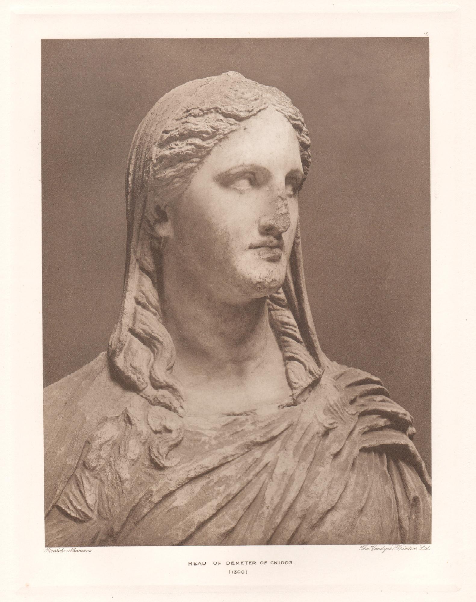 Tête de Déméter de Cnide British Museum Sculpture classique romaine photogravure