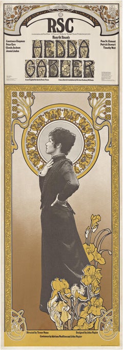 Vintage Hedda Gabler original British theater or stage poster