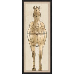 Helford Horse, front view, gold leaf, unframed