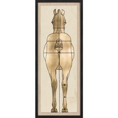 Helford Horse, rear view, gold leaf, unframed