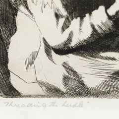 Henry Raeburn Dobson (1901-1985) - Framed Etching, Threading the Needle