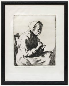 Henry Raeburn Dobson (1901-1985) - Framed Etching, Threading the Needle