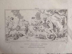 La bataille d'Hercule avec des Centaures - Lithographie - Fin du 19e siècle