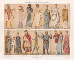 Historical Costumes, German antique chromolithograph print