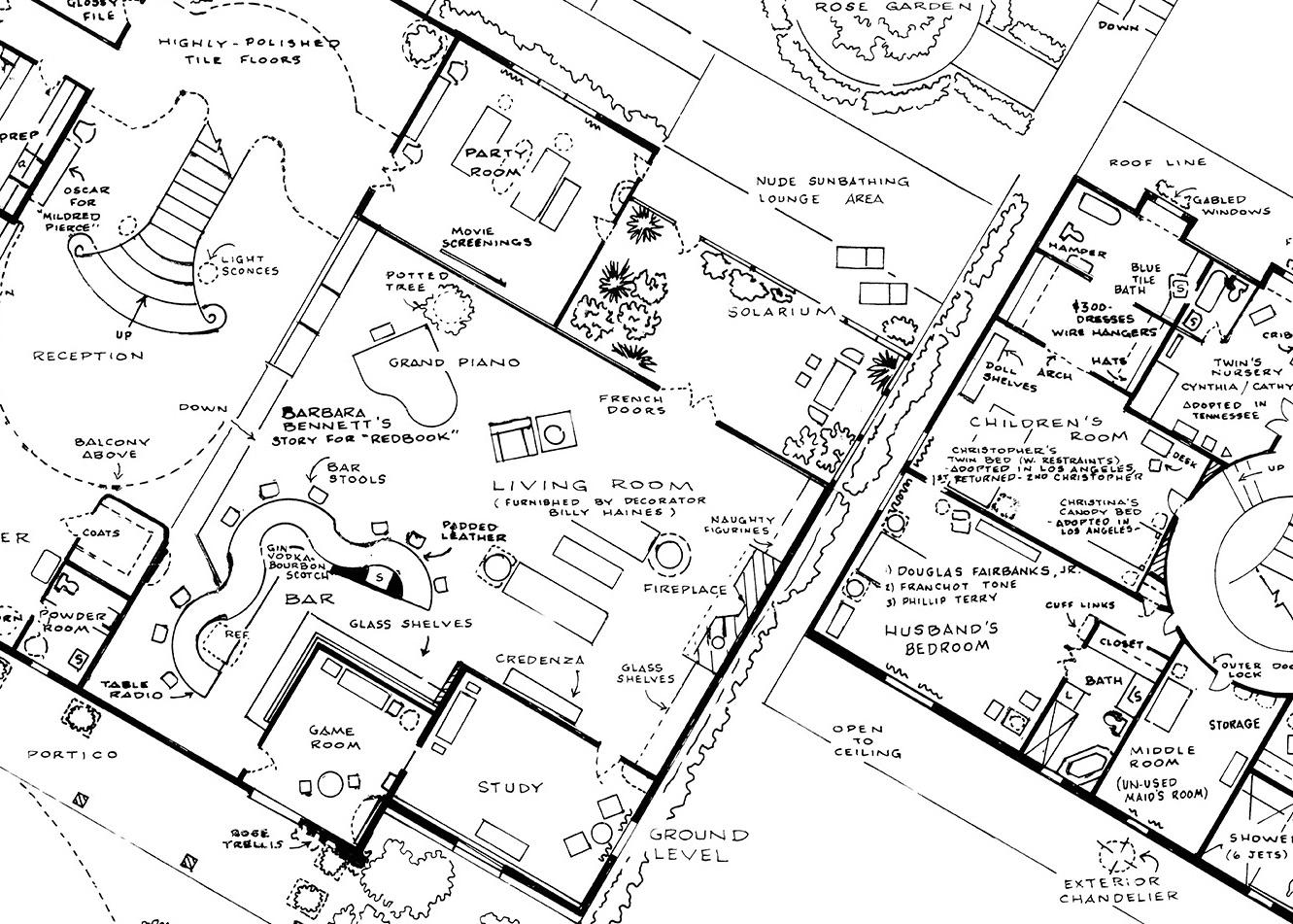 Home of Blanche & Jane Hudson (What Ever Happened to Baby Jane?) 2003 - Gray Interior Print by Mark Bennett