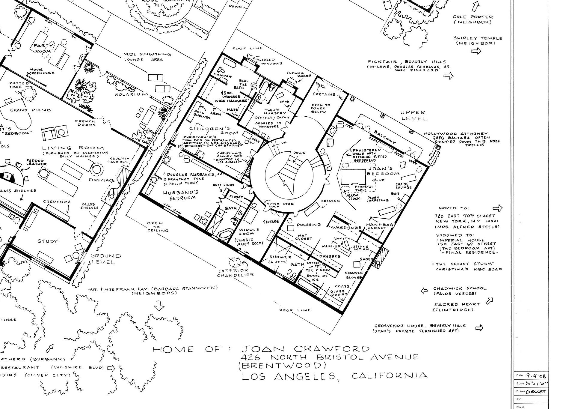 Home of Blanche & Jane Hudson (What Ever Happened to Baby Jane?), 2003

Additional information:
Medium: India ink and graphite on vellum
Dimensions: 30 × 42 in (76.2 × 106.7 cm)

Mark Bennett's (b. 1956, Tennessee) whimsical works engage with pop
