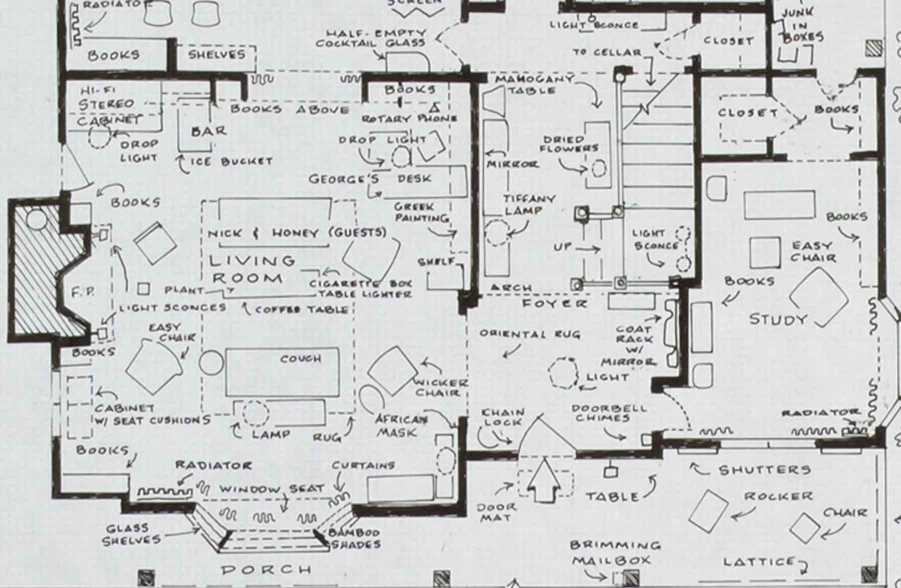 Home of George & Martha (Who's Afraid of Virginia Woolf) 2007 - Gray Interior Print by Mark Bennett