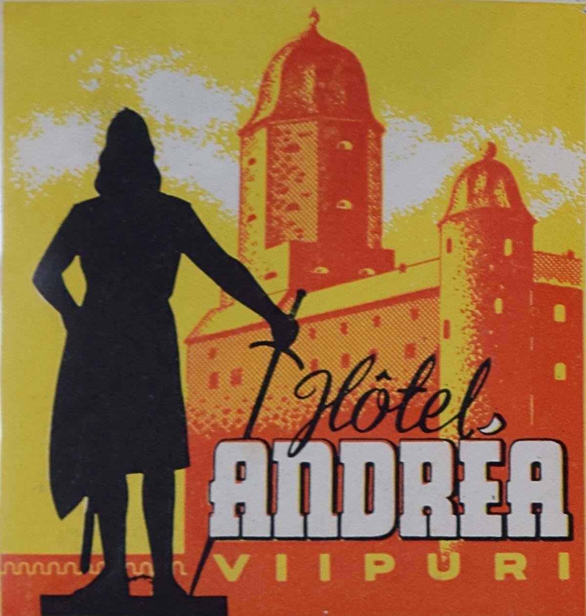 Unknown Print - Hotel Andréa Viipuri Original Vintage Luggage Label
