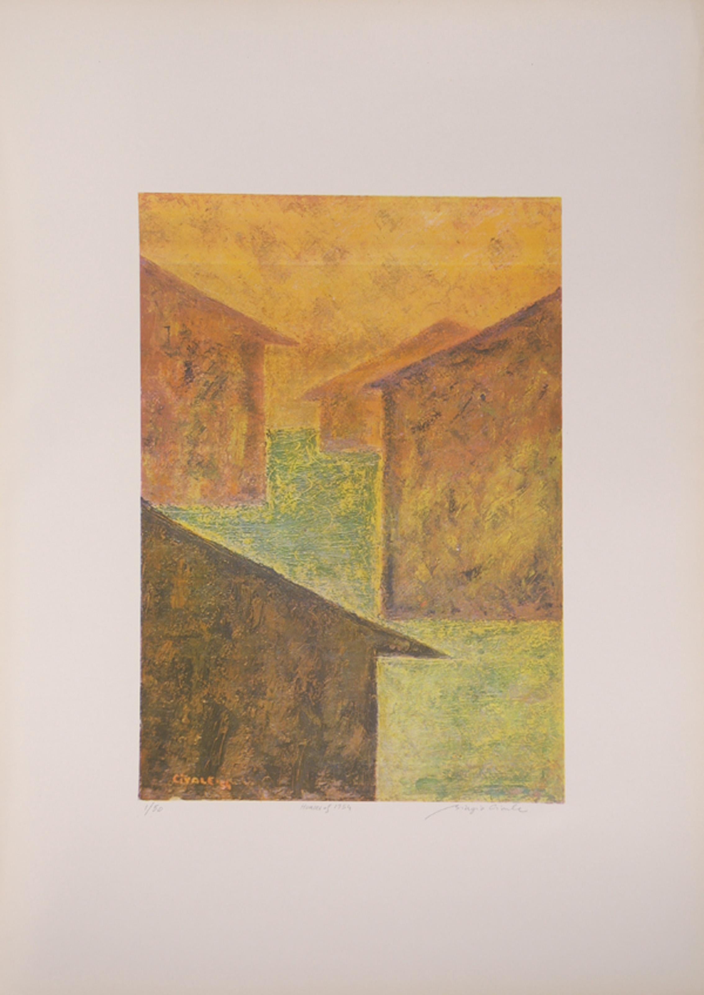 Houses of 1954, Modern Screenprint by Biagio Civale