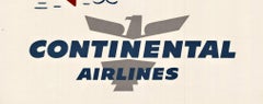 Houston Continental Airlines original vintage travel poster