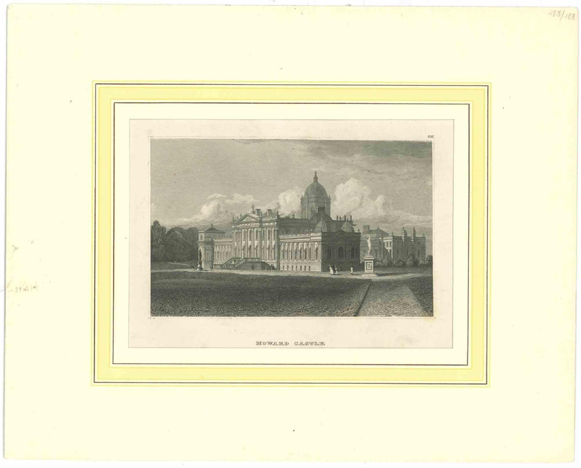 Figurative Print Unknown - Howard Castle - Lithographie originale - Milieu du XIXe siècle