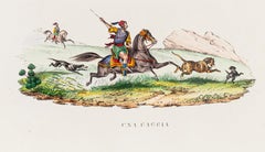 La chasse en Afrique du Nord - Lithographie - 1848 environ