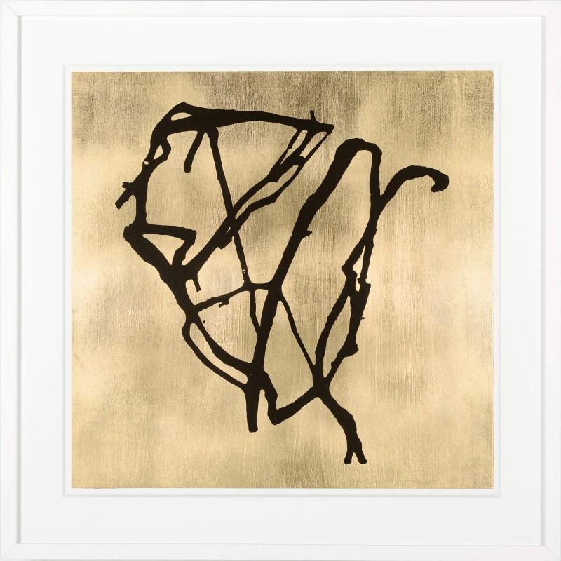 Unknown Abstract Print - Huntzinger Collection no. 2, gold leaf, unframed