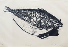 Ian Burke (b.1955) - 2010 Woodcut, Mackerel