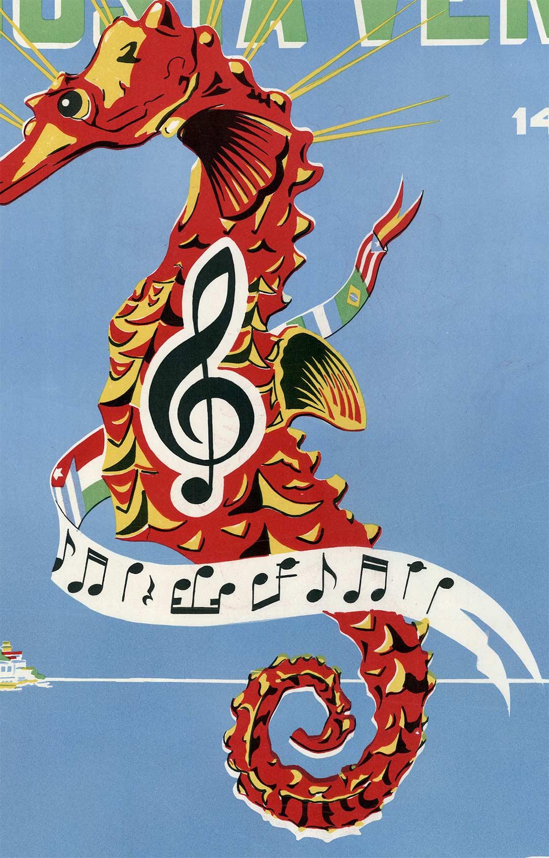 II Festival de la Melodia Costa Verde Originalplakat (Expressionismus), Print, von Unknown